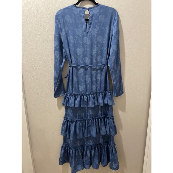 CHELSEA & VIOLET Blue Tiered Maxi Dress Size S - Picture 9 of 10